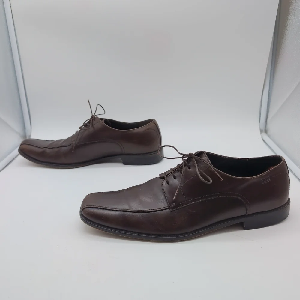 Classic Hugo Boss Sz 11 Brown Leather Men's Dress Shoes